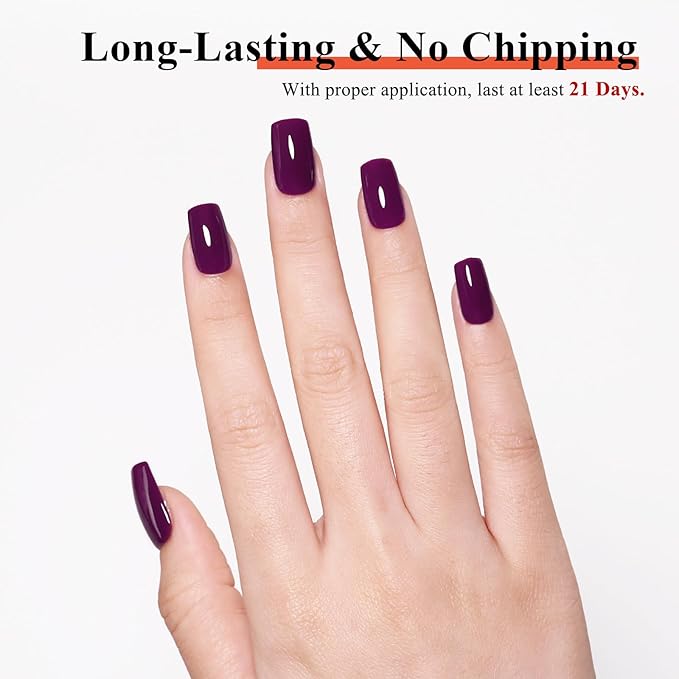 Imtiti 10ml Deep Purple Gel Nail Polish Long Lasting Soak Off UV Led Fall Gel Polish Salon DIY at Home Gift for Women 1Pcs