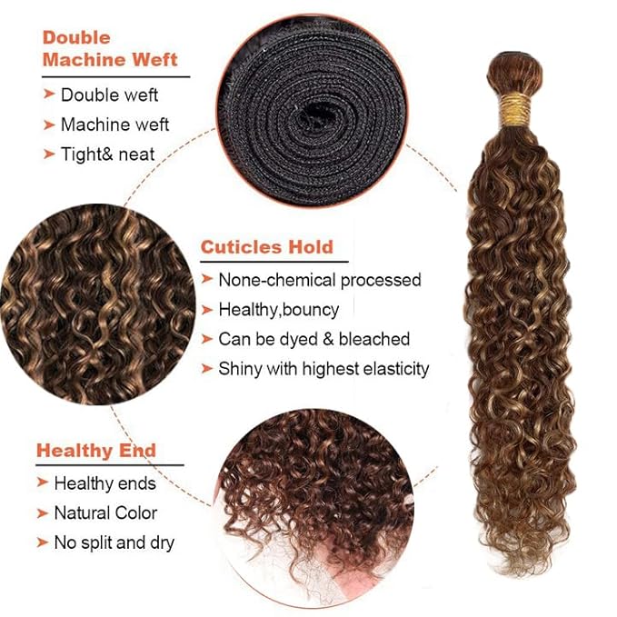 P430 Human Hair Bundles Highlight Water Wave Bundle 4/30 Water Wave 3 Bundles 24 24 24 Brazilian Unprocessed Virgin Hair Extensions