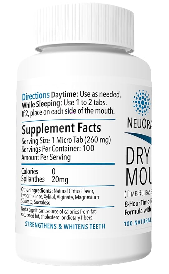Dry Mouth TR by NeuOra Microceuticals: 8 Hour Time-Release Oral Micro Tabs, 3pk