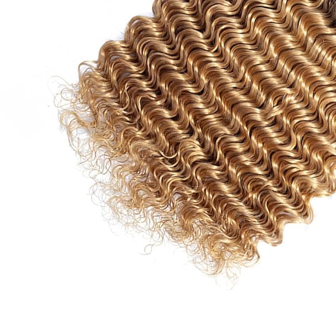 Honey Brown Bundles #4 Deep Wave Human Hair Bundles 18 20 22 inch 2 Tone Honey Blonde and Brown Color