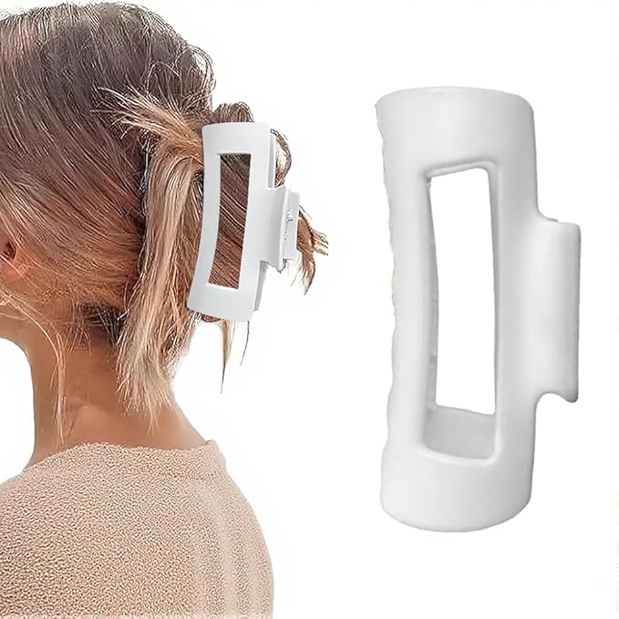 Silicone Hair Clips, Cloud Hair Pins for Women, 3.9 inch Soft Hair Claw Clip for Thick/Fine/Thin/Curly Hairstyle, White 1 Pack