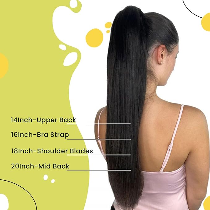 RUNATURE Ponytail Extension Real Human Hair, Wrap Around Human Hair Ponytail for Women, Natural Blends Magic Paste Ponytail for Daily Wearing, 14 Inch 70g #3P12 Walnut Brown Highlight Honey Blonde