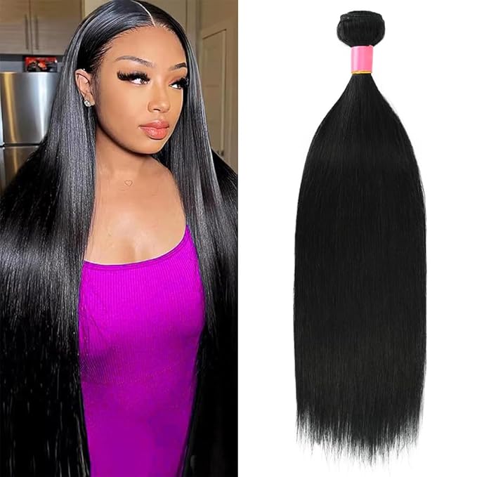 Straight Hair Bundles Human Hair 100% Unprocessed Virgin 30 Inch Straight Hair Bundles 12A Grade Double Weft Natural Black