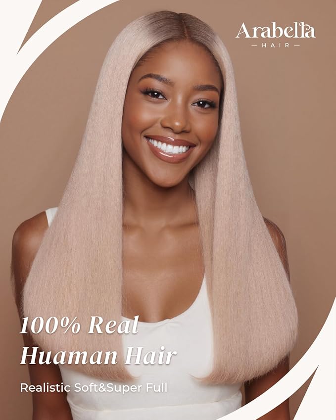 Arabella Ash Blonde Wig Human Hair 5x6 Glueless Wigs Human Hair Pre Plucked Pre Cut HD Lace Closure Wig 230% Density 20/ASH Blonde Ombre Lace Front Wig Straight Wig 18 Inch