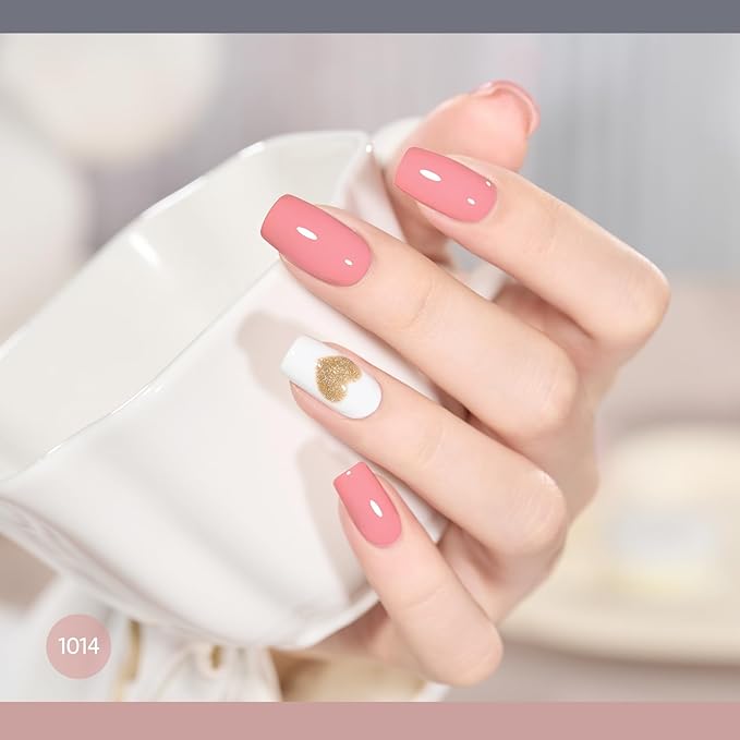GAOY Gel Nail Polish Set of 6 Colors Including Pink Nude Gray Gel Polish Kit UV LED Soak Off Home DIY Manicure Nail Salon Varnish