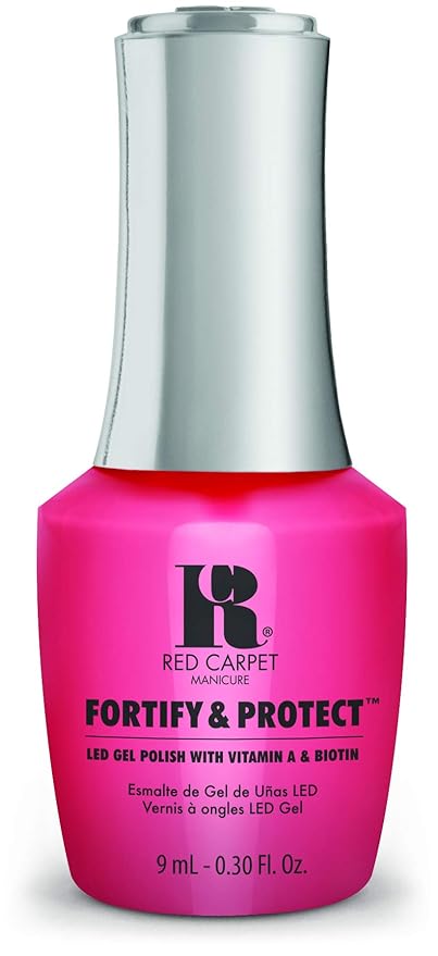 RC Red Carpet Manicure Fortify & Protect Light Pink Pearl Gel Polish for Strong, Healthy Nails - Infused with Vitamin A & Biotin - (Act The Part) Led Nail Gel Color, 0.3 Fl Oz