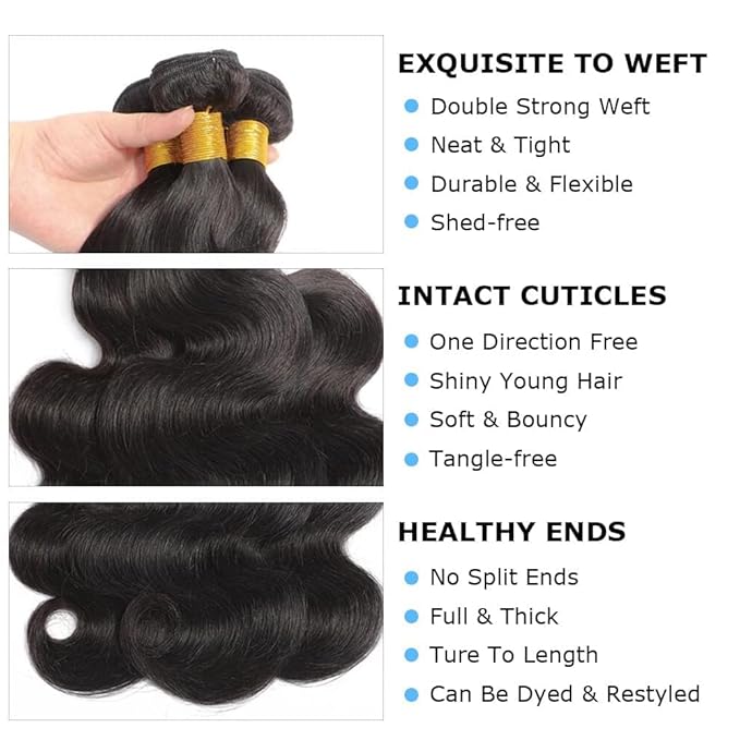Body Wave Bundles Human Hair 24 24 24 Inch 12A Grade Human Hair Bundles Body Wave 3 Bundles Unprocessed Brazilian Virgin Hair Extensions Natural