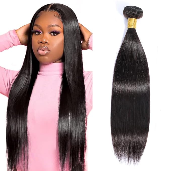 Unprocessed Brazilian Virgin Hair Straight Human Hair One Bundle 16 inch 12A Grade Human Hair Bundles 180 Density Straight Bundles Human Hair Natural Color