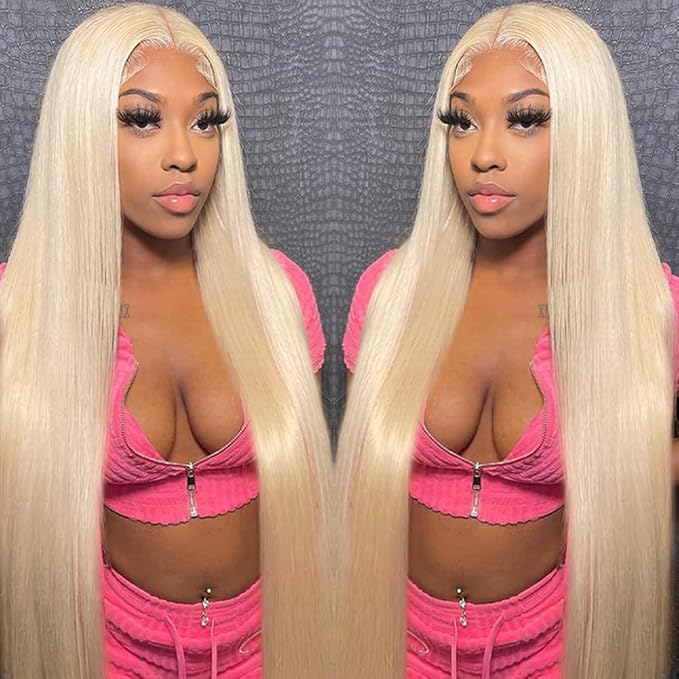 30 inch 613 Straight Wig 13x6 Lace Front Wig Human Hair 200% Density HD Lace Frontal Wig with Baby Hair Straight Blonde Glueless Lace Front Wigs Pre Plucked