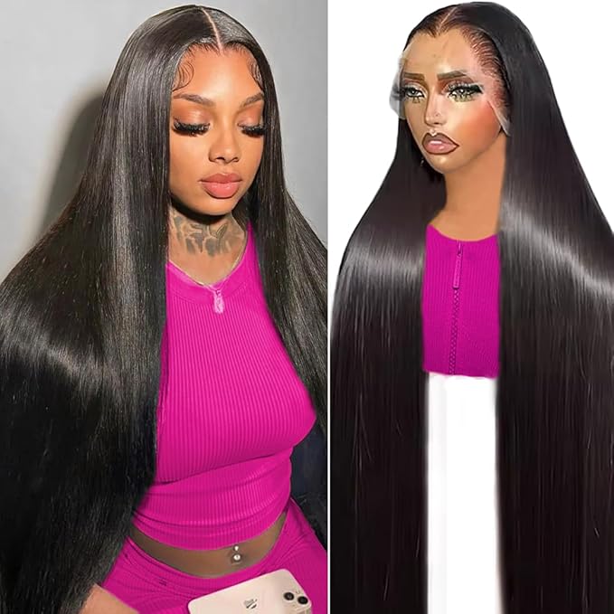 22 Inch 13x6 Lace Front Wigs Human Hair 200 Density Straight HD Lace Front Human Hair Wig Glueless Wigs Human Hair Pre Plucked Straight Frontal Wig for Women Natural Color