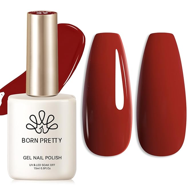 Born Pretty Dark Red Gel Nail Polish Fall Winter Burgundy Wine Red Nail Art Design Manicure Salon DIY at Home 15ml