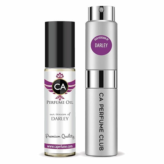 CA Perfume Duo Impression of Darley For Men Perfume Layering Set Mens Cologne Long Lasting Travel Size EDP + Body Oil Roll-On Bottle 0.27 Fl Oz+0.33 Fl Oz
