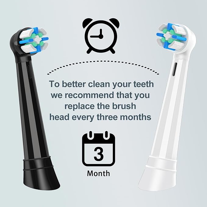 8 Pcs IO Replacement Heads Compatible with Oral B IO 2/3/4/5/6/7/8/9/10/Deep Clean Series Electric Toothbrushes, Medium Softness Brush Heads Compatible with Oral B iO (Black)