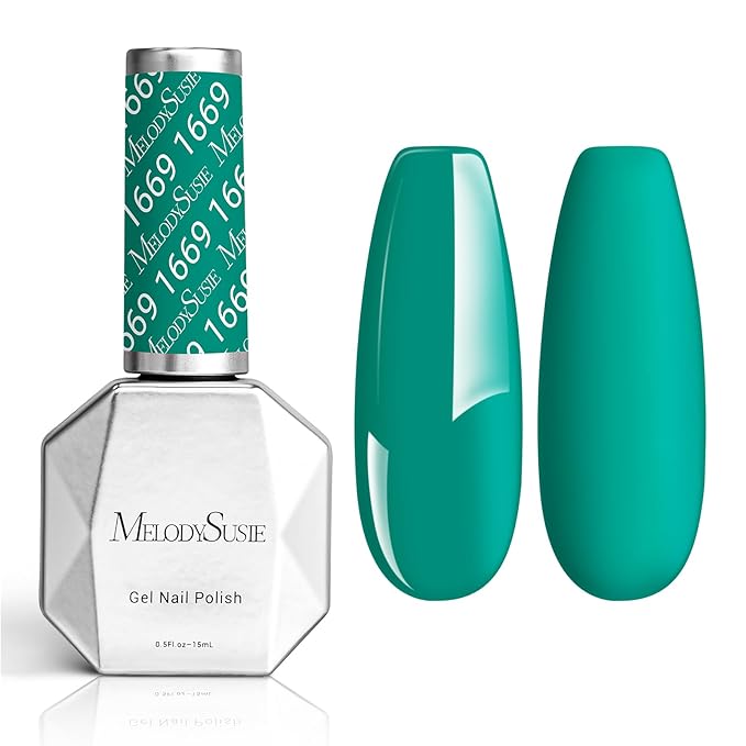 MelodySusie Green Gel Nail Polish,0.5fl oz Soak Off UV LED Turquoise Green Gel Polish Gift for Women Nail Art Manicure Salon DIY Nail Design Decoration at Home-1669