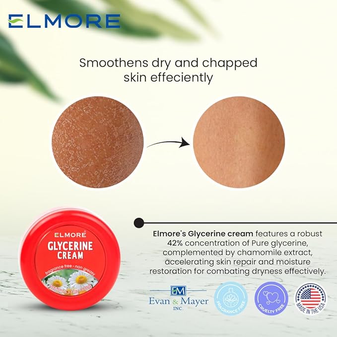 Soothing Hand Cream – 42% Glycerin for Intense Moisture & Hydration | Chamomile Extract to Calm, Soothe & Restore Dry, Cracked Skin | Fast-Absorbing & Non-Greasy