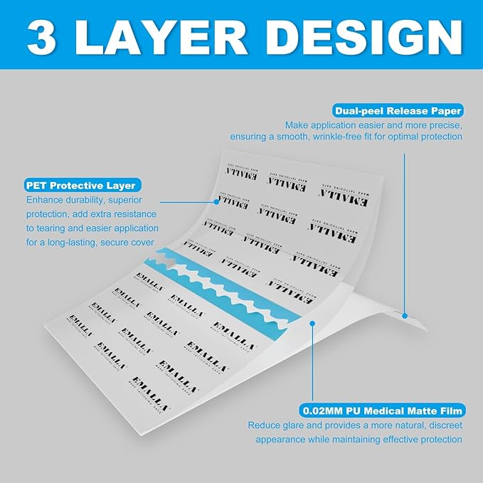 Emalla GRECE Tattoo Aftercare Bandage, 10 Pack Waterproof Second Skin Tattoo Cover Up Tape Patch 6" x 4" Flexible Tattoo Bandage for Healing Skin 0.02mm Tattoo Protection Film Tattoo Supplies