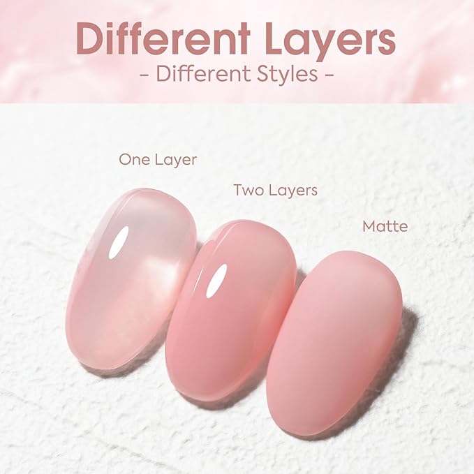 VENALISA Jelly Gel Polish 1 Pcs Translucent Nude Pink Gel Nail Polish Soak Off UV Gel DIY at Home Manicure Salon Nail Art For Girls Women
