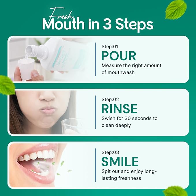 SprinJene Alcohol Free Mouthwash with Xylitol – Fluoride Free Natural Mouthwash for Dry Mouth, Whitening & Fresh Breath – Patented Black Seed Oil & Zinc Formula – Vegan & Made in The USA (2 Pack)