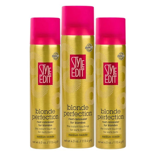 STYLE EDIT MEDIUM BLONDE Root Concealer Touch Up Spray (Multiple Colors Available) Instantly Covers Greys And Dark Roots