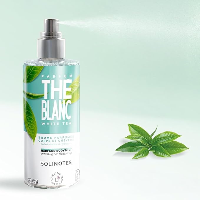 Solinotes White Tea Body Mist – Alcohol-Free, Long-Lasting Fragrance Spray with Bergamot,Cardamom, Sage, Osmanthus, & White Musk – Clean, Cruelty-Free Hair & Body Perfume Spray for Women (8.45 Fl Oz)