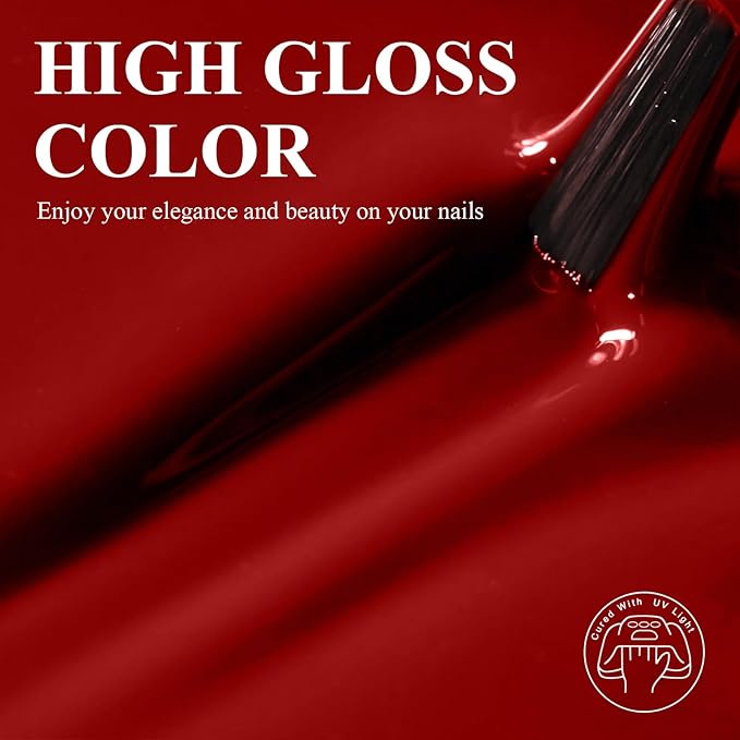 Imtiti Ruby Red Gel Nail Polish, 1Pcs Wine Red Gel Polish Soak Off UV LED Gel Polish, Long Lasting, Nail Art Manicure Salon DIY at Home for Autumn and Winter (0.34 Fl Oz-1905)