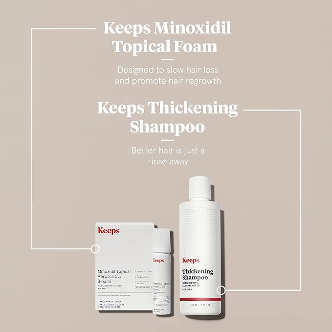 Keeps Minoxidil Foam and Thickening Shampoo Bundle for Hair Growth