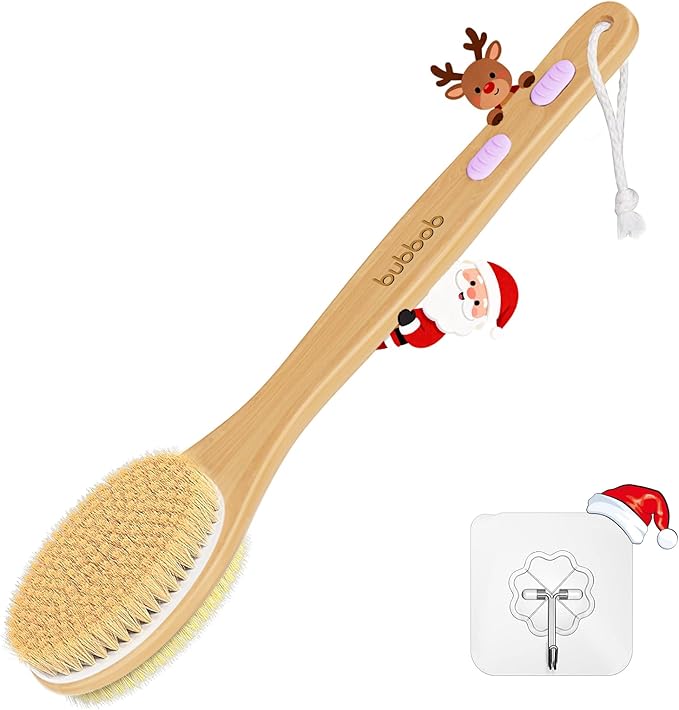 Back Scrubber for Shower,Bath Brush with Long Handle,Bath Brush Body Exfoliator for Wet or Dry Brushing,Men and Women (Purple)