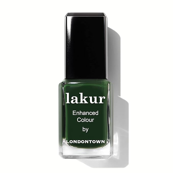 LONDONTOWN lakur Nail Polish - Chip-Resistant, Non-Toxic, Conditions & Hydrates Nails | Glossy Deep Jade, Vibe, .40 fl oz