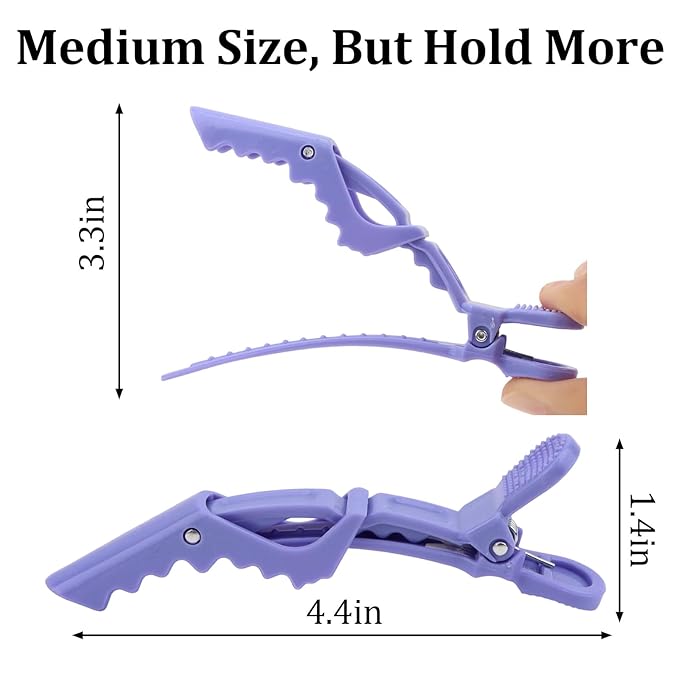 24 Pack Alligator Hair Clips for Styling, Sectioning Crocodile hair Clips Professional Barber Accessories for Salon of Thick Curly Volume Hair (Multicolored)
