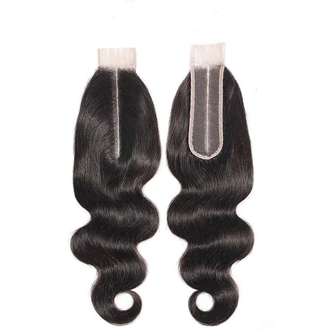 14 Inch Body Wave 2x6 HD Closure Human Hair Transparent 2x6 Lace Closure Hair Extensions for Women 100% Virgin Remy Hair Frontal HD Lace Pre Plucked With Natural Black