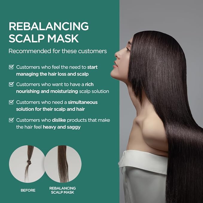 AYUNCHE Rebalancing Hair Mask 6.7 fl. oz. (200ml) [For All Hair Types] | Healthy & Strong Scalp and Hair Pack | Anti-Hair Loss Hair Treatment | Deep Conditioner | Korean Salon Brand