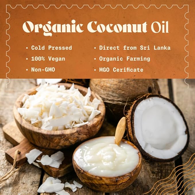 NaturaleBio Organic Virgin Coconut Oil 32 fl oz Raw Cold Pressed for Skin, Hair, Moisturizer, Massage, Body, Hand, Cream, Vegan Butter Alternative, Ideal Lotion, Perfect Care
