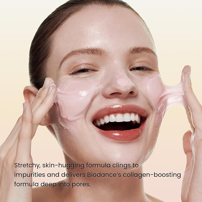 BIODANCE Collagen Mask To Foam Cleanser, Pink Face Wash for Women, 2-in-1 Pore Mask and Hydrating Foaming Facial Cleanser for Sensitive Skin, Oily Skin, Korean Skincareㅣ5.07 fl. oz. (150 ml)