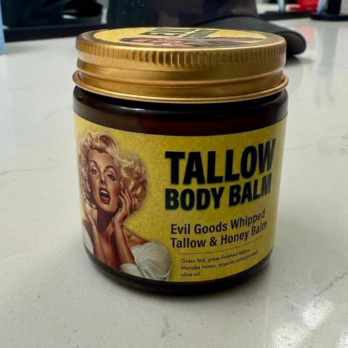 Whipped Beef Tallow and Honey Balm Moisturizer for Skin, Face, Lips, Body - Unscented