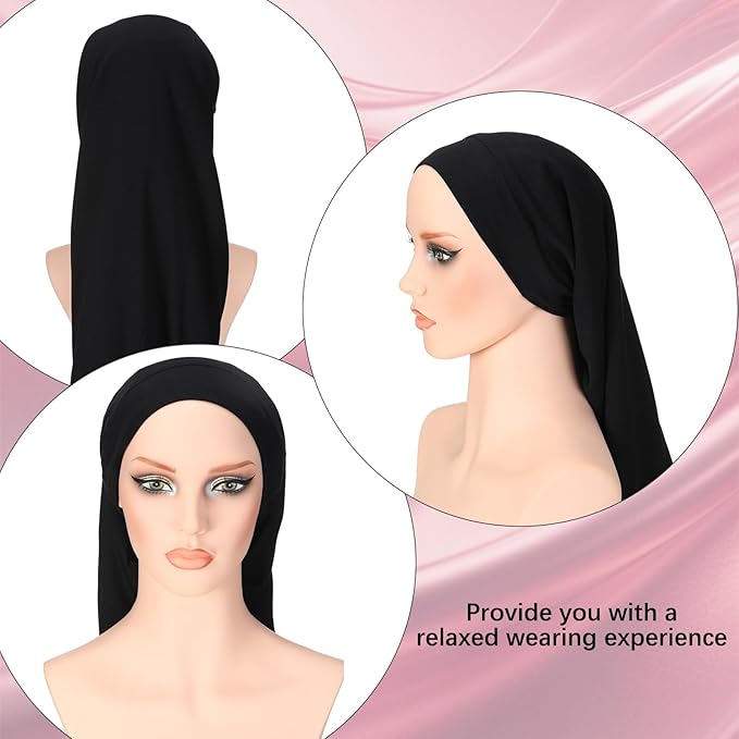 Mepase 3pcs 27” Extra Long Silk Satin Bonnet for Women Double Layered Long Bonnet for Braids Curly Hair Dreadlocks for Curly Sleeping Large Silk Sleep Cap for Black Women Frizzy Hair