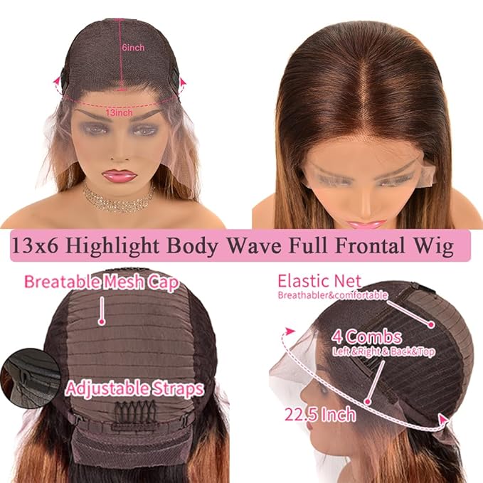 Honey Blonde Wig Human Hair Body Wave 13x6 Lace Front Wigs Human Hair Wigs For Black Women 28 Inch