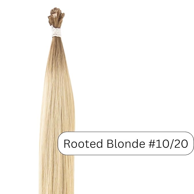 100% Real European Human Hair Keratin Bond Extensions 20" Rooted Blonde #10/20