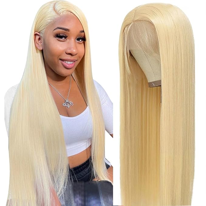 ALI PANDA 613 Lace Front Wig Human Hair 13x6 200 Density 613 Blonde Lace Front Wigs Human Hair 26 Inch Straight Frontal Wig Pre Plucked With Baby Hair
