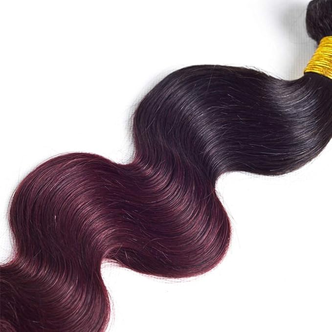 Ombre Human hair Bundles Buegundy Body Wave Bundle Brazilian Virgin Hair 1 Bundle 26 Inch 99J Body Wave Bundles Hair Weave