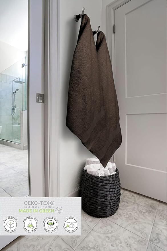 Softolle 100% Cotton Luxury Bath Sheets - Pack of 2 (35" x 70") | Super Soft, Quick-Dry & Highly Absorbent Towels for Bathroom, Home, Spa & Gym (Dark Brown)