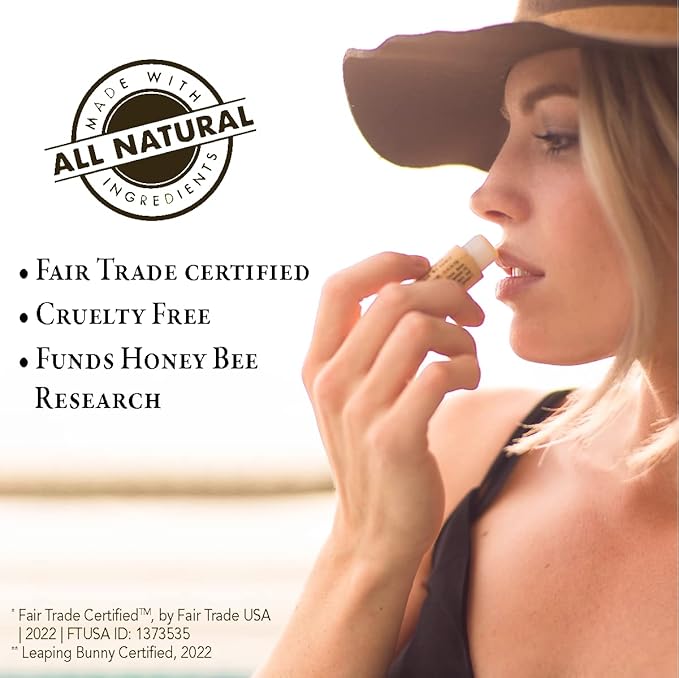 Bee Bella Lip Balm, Lavender Vanilla, 3 Pack - Moisturizing Lip Care, 100% Natural, Original Organic Beeswax with Vitamin E, Handmade in USA, Gift