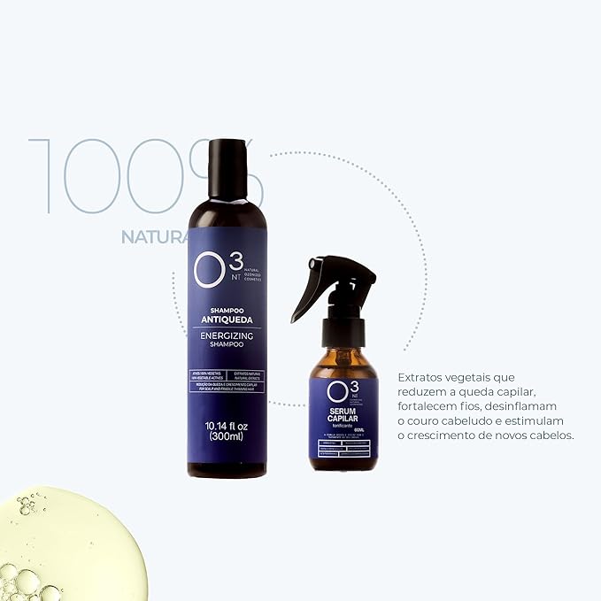 Energizing Shampoo + Hair Serum Kit - High-Performance Natural Hair Treatment - Ozone Therapy - Strengthening & Toning for Healthy Hair - Shampoo 10.14 Fl Oz Serum 2.03 Fl Oz