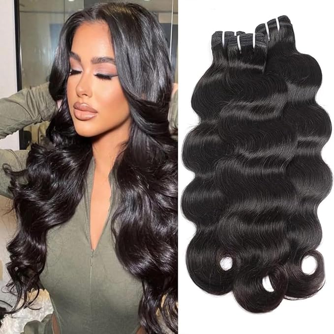 12A Human Hair Bundles 20 22 24 Inch Body Wave Bundles Human Hair 100% Unprocessed Brazilian Virgin Quick Weave Natural Black