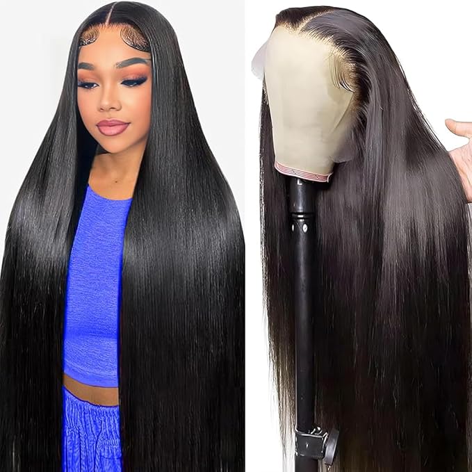 Tuneful 13x6 HD Straight Lace Front Wigs Human Hair Pre Plucked 26 Inch 100% Human Hair lace Front Wigs for Black Women 13x6 Lace Frontal Wig with Baby Hair
