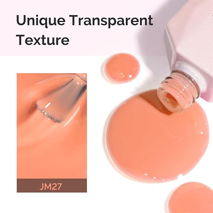 MelodySusie Jeweliver Nude Gel Nail Polish, 0.5Fl.oz Milky Nude Orange Gel Nail Polish Soak Off UV LED Light Cure Gift for Women Manicure Nail Art DIY at Home JM27