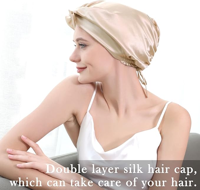 DAISYSILK 100 Pure Mulberry Silk Hair Bonnet for Sleeping Silk Hair Wrap for Women