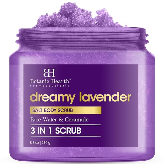 Botanic Hearth Dreamy Lavender Body Scrub 8.8 Fl Oz | Gently Exfoliates and Moisturizes Skin, Infused with Natural Lavender Oil and Essential Nutrients for Smooth and Radiant Skin