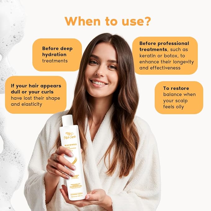 I Belli Capelli Ravenna B-tox Organic Smoothing Mask, Repair Oil, and Deep Cleansing Anti-Residue Shampoo – Complete Hair Straightening System for All Hair Types