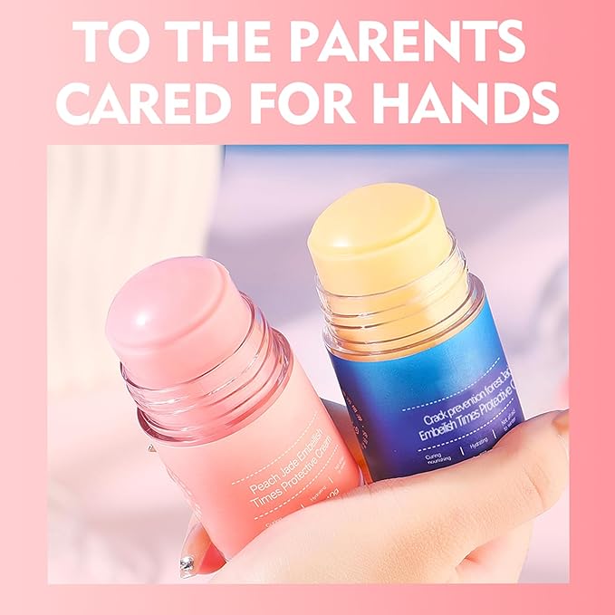 Feet Cracking Prevention Stick,Anti-Cracking Foot & Hand Cream Moisturizer for Dry Cracked Heel Feet, Knee, Elbow, Foot Balm Stick for Callus Remover & Dead Skin Softener (Pink+Blue)