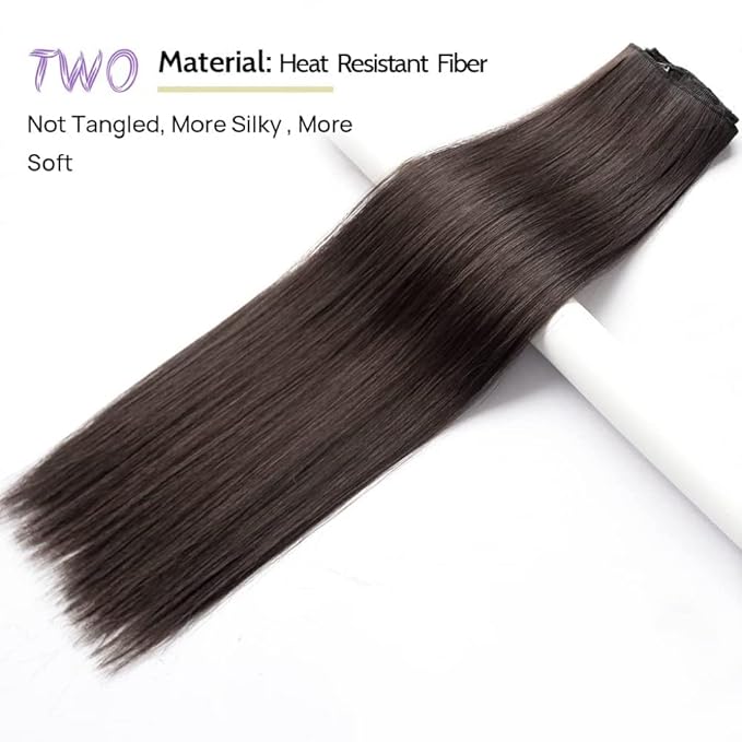 Dark Brown Hair Extensions StrRid Clip in Extension Straight 22"Long Synthetic Black Thick Clips on Hairpieces for Women 5PCS Blonde Curly Wavy 18" Easy Installation Cheap White Natural Full Head 5 Oz
